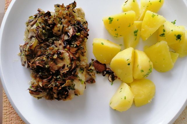 Kräuterfisch mit Champignons| Chefkoch Kräuterfisch mit Champignons| Chefkoch