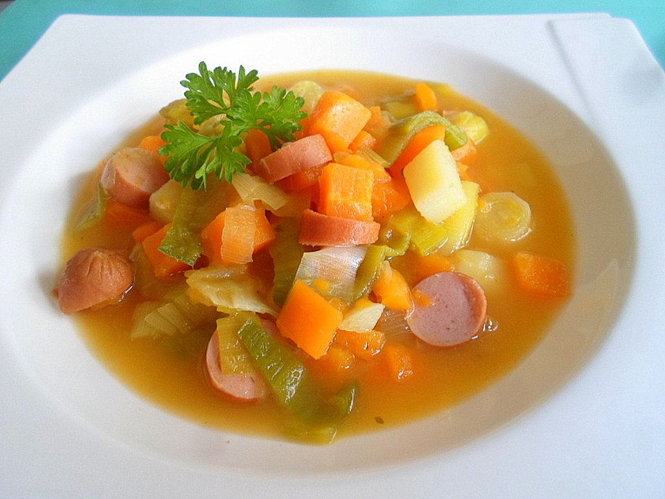 Möhreneintopf mit Bockwürstchen von muckelino| Chefkoch