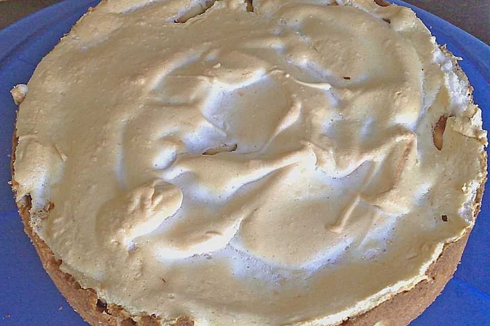 Apfel - Baiser - Kuchen mit Rumrosinen