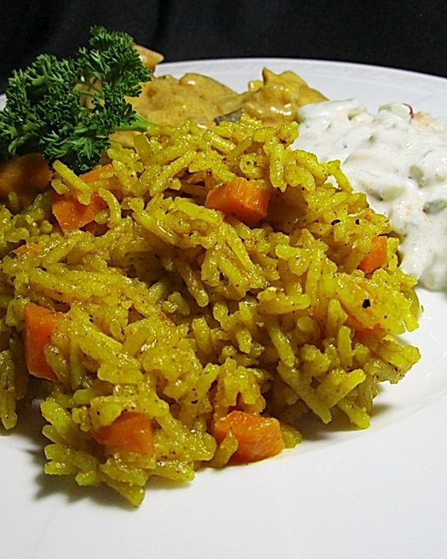 Urmelis cremig, feuriger Masala - Reis auf indische Art