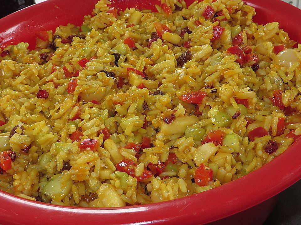 Fruchtig - scharfer Curry - Reissalat von mareikaeferchen | Chefkoch