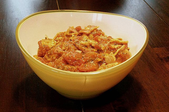 Urmelis schnelle aromatische Omelettestreifen in Schinken - Tomaten ...