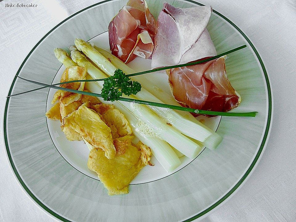 Badische Kratzede mit münsterlander Spargel und westfälischem Schinken ... Badische Kratzede mit münsterlander Spargel und westfälischem Schinken ...
