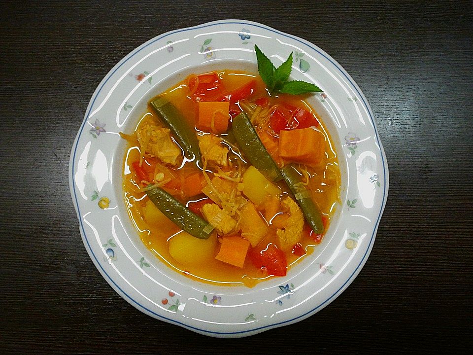 asiatische scharfe suppe
