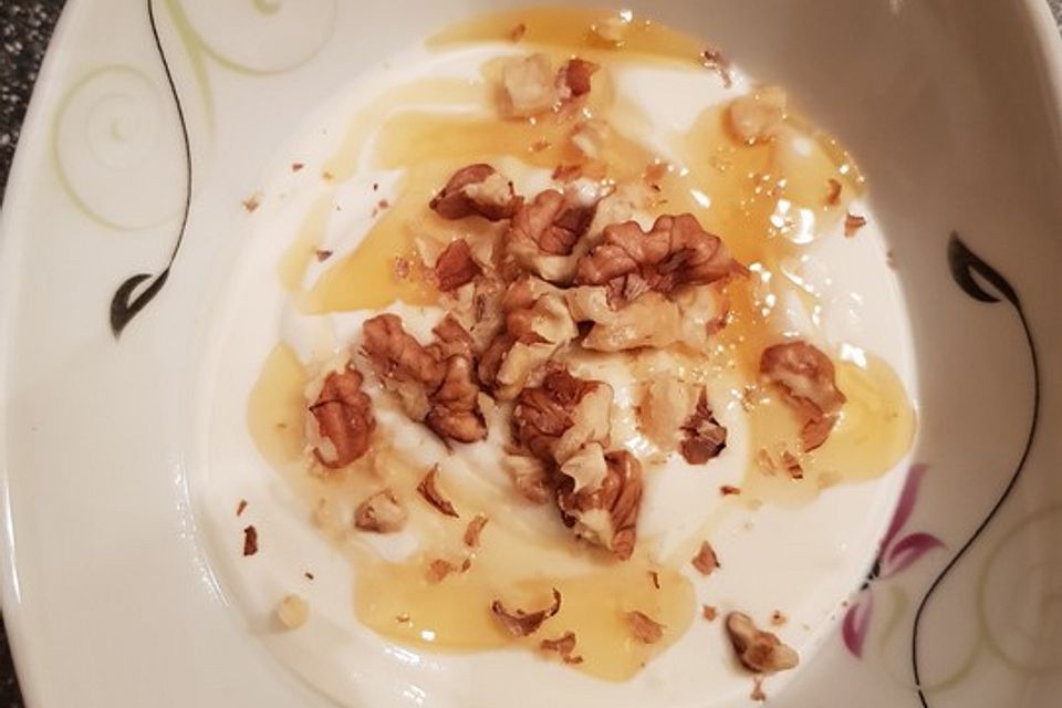 Griechischer Joghurt mit Honig und Walnüssen