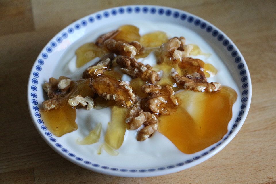 Griechischer Joghurt mit Honig und Walnüssen