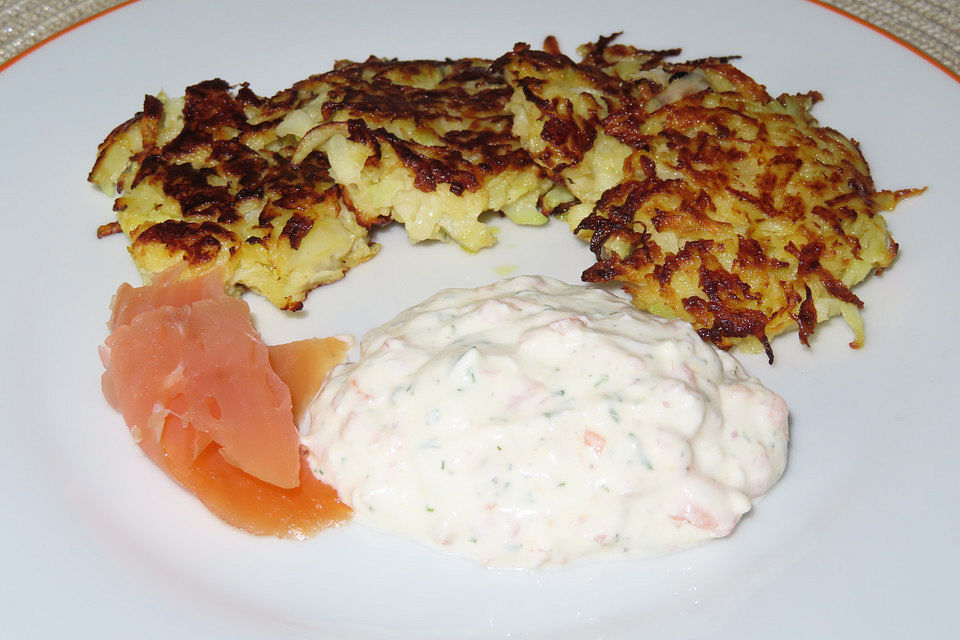 Kohlrabi - Rösti mit Lachscreme