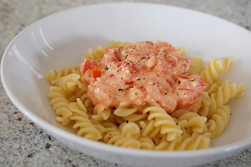 Tomaten - Feta - Sauce für Pasta