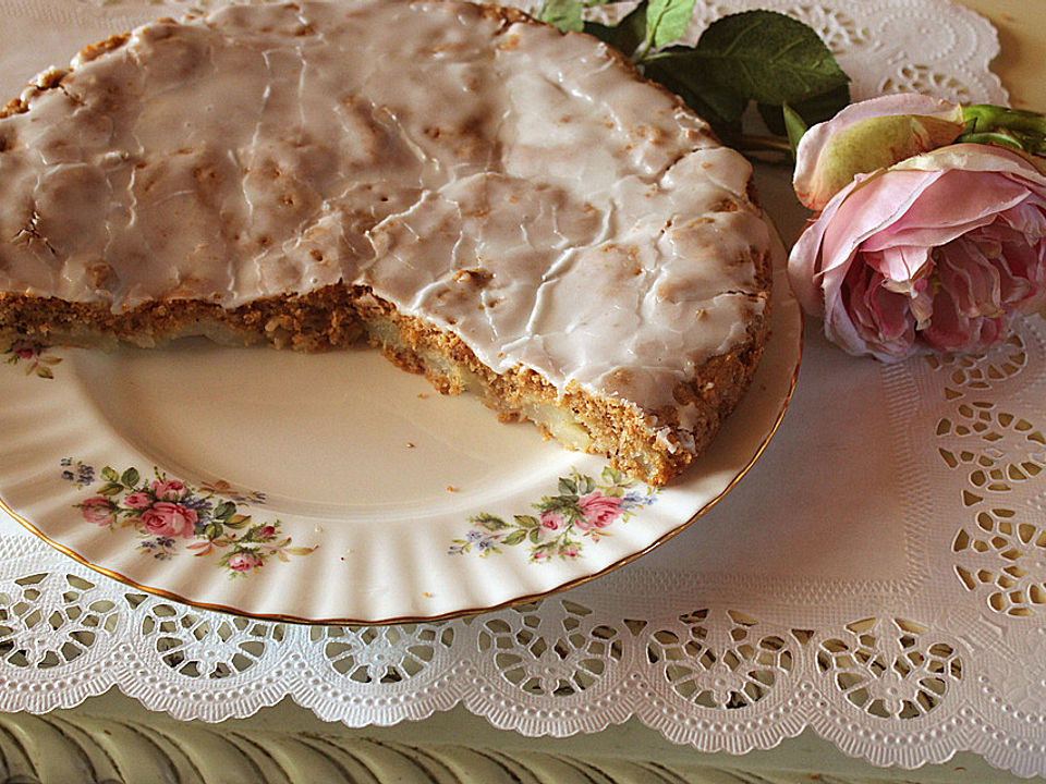 Gedeckter Birnenkuchen mit Walnüssen von Kuchengöttin | Chefkoch