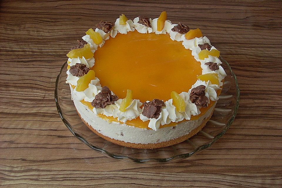 Pfirsich - Käsesahnetorte mit Choco Crossies