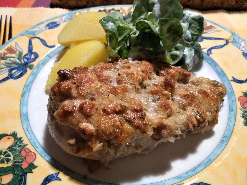Filet vom Huhn mit Walnuss-Knoblauch-Kruste von gabipan| Chefkoch