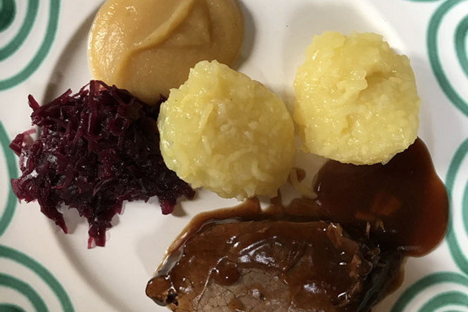 Rinderbraten in Malzbier - Rotwein Soße