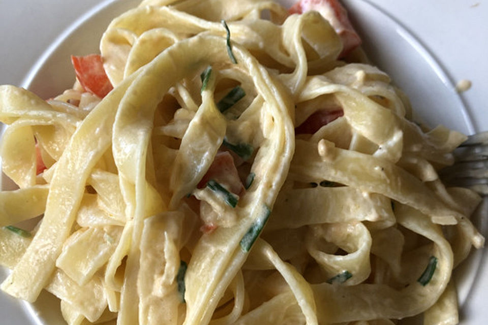 Pasta mit Frischkäse