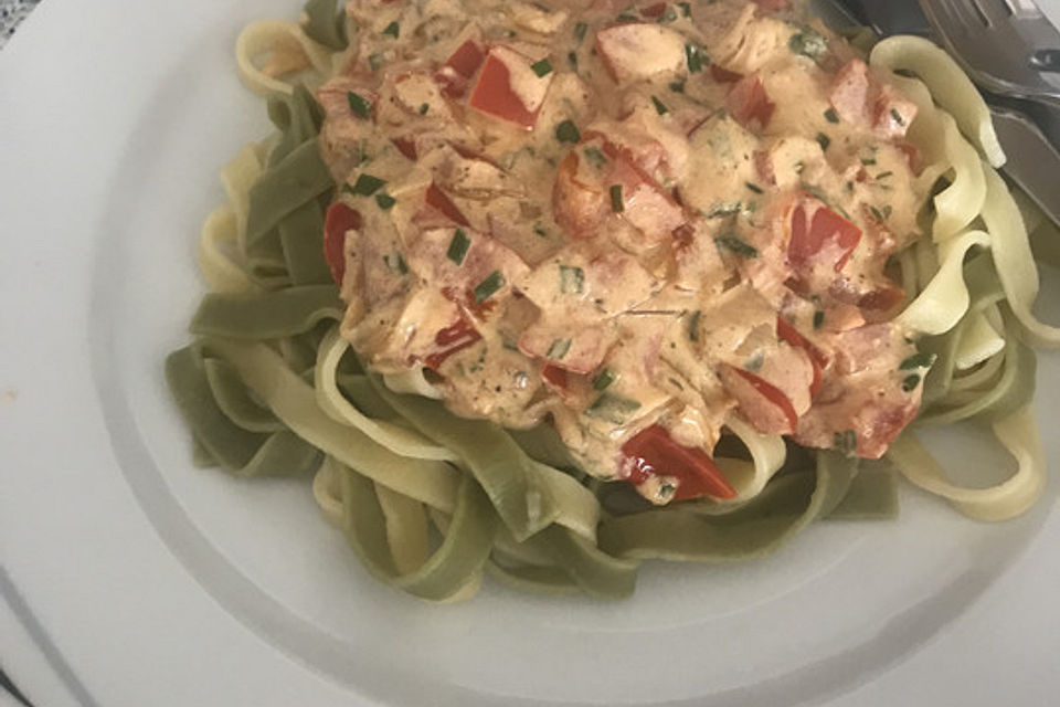 Pasta mit Frischkäse