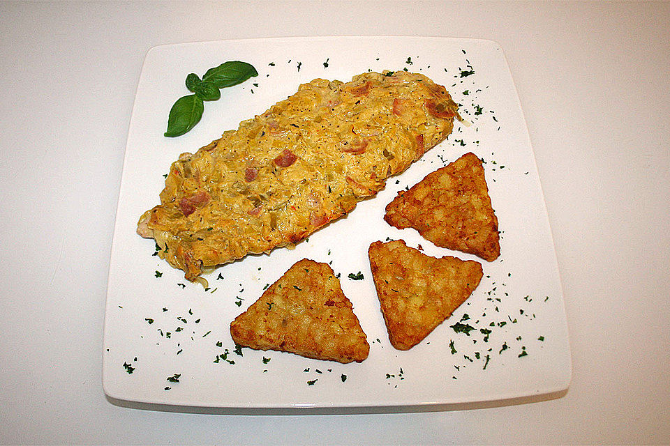 Lauch-Frischkäse-Schnitzel