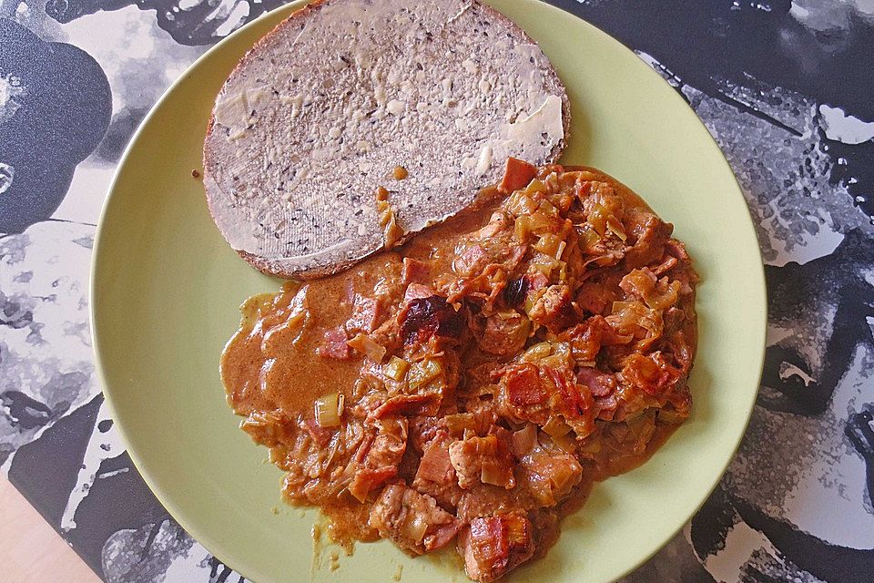 Lauch-Frischkäse-Schnitzel