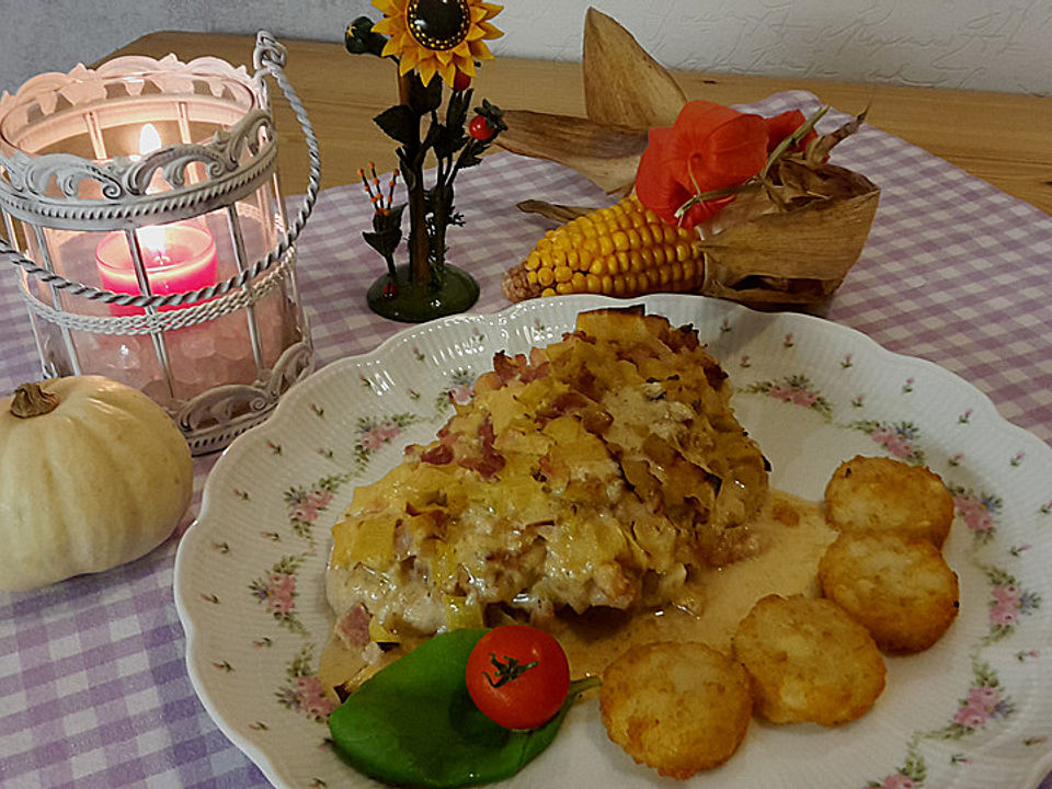 Lauch - Frischkäse - Schnitzel von Julinika | Chefkoch