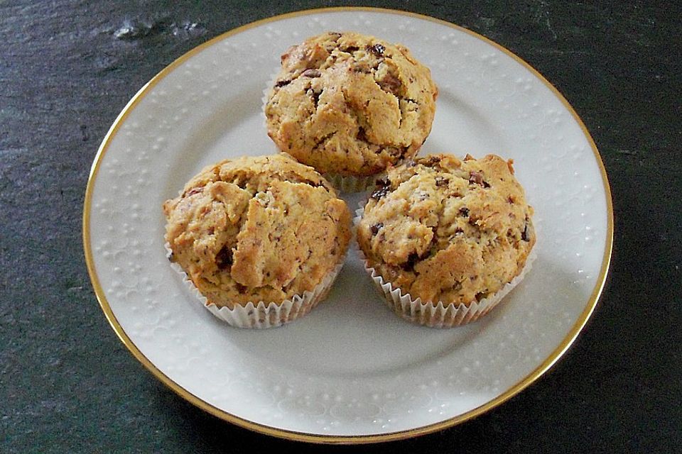 Apfel - Schoko - Muffins mit Zimt