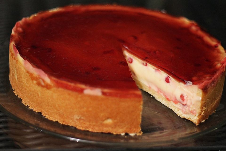 Johannisbeer - Käsekuchen mit Cassis - Guss