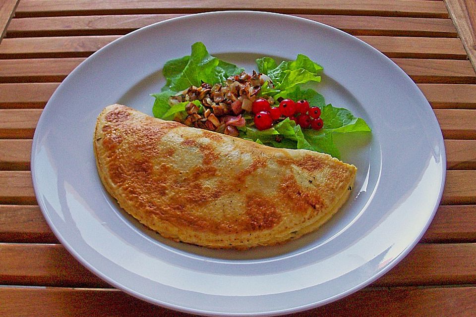 Omelette mit Dörrfleisch und Käse