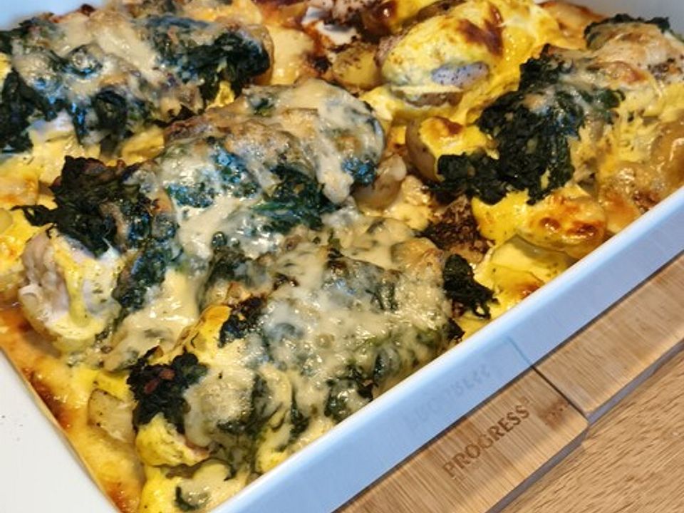 Hähnchenbrust mit Blattspinat überbacken à la Yvonne von Sheila28| Chefkoch