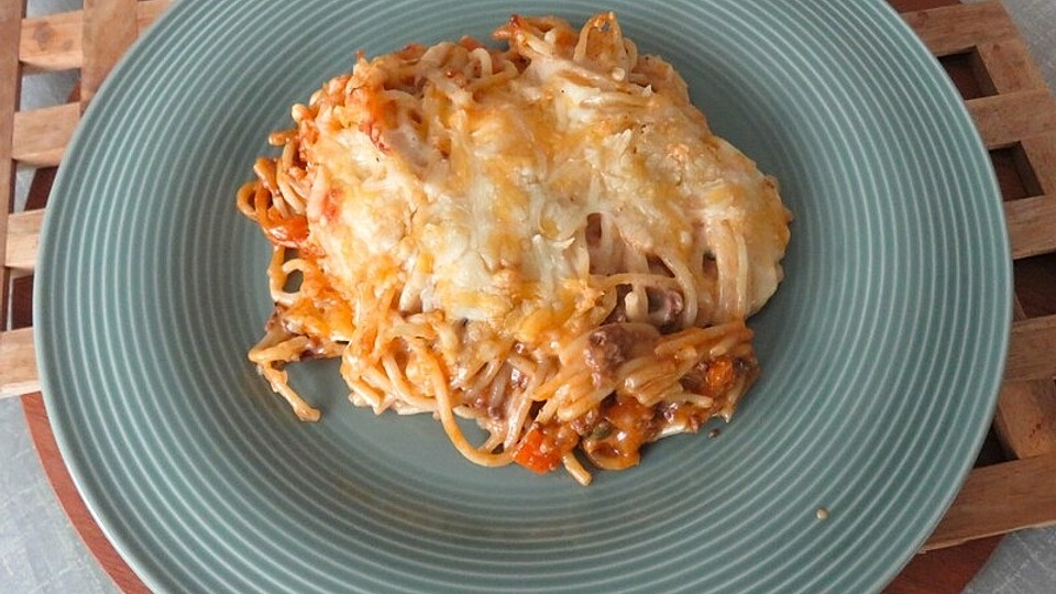 Überbackene Spaghetti mit Tomatensauce und Sauce Hollandaise von Maja72 ...