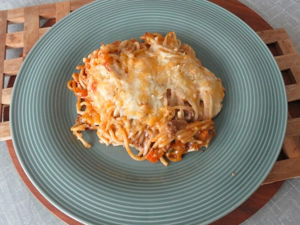 Überbackene Spaghetti mit Tomatensauce und Sauce Hollandaise von Maja72 ...
