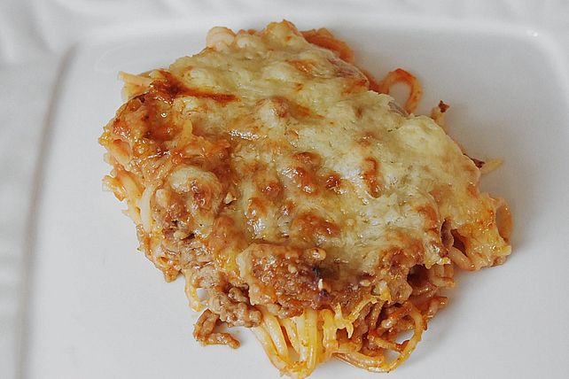 Überbackene Spaghetti mit Tomatensauce und Sauce Hollandaise von Maja72 ...