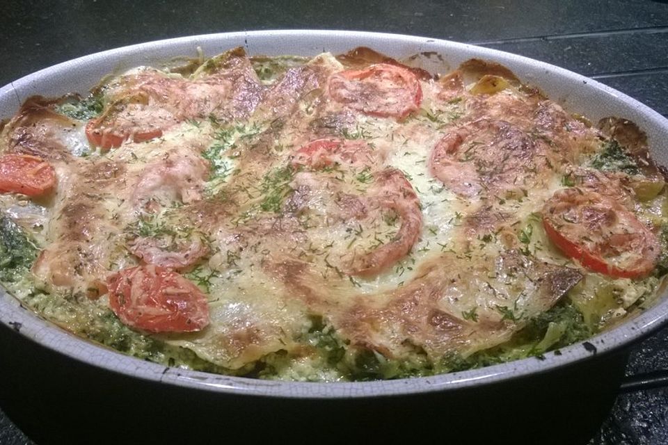 Spinat-Lachs-Lasagne