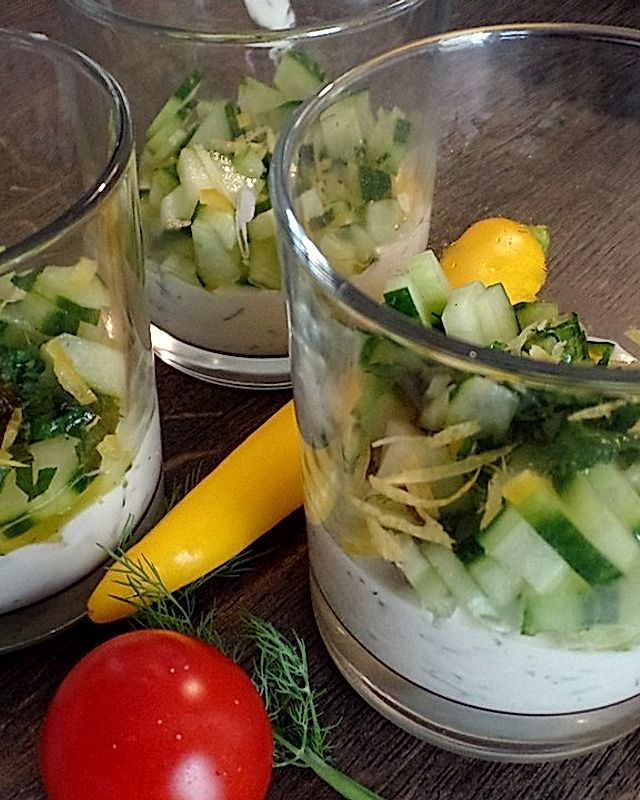Gurken - Minze - Salat mit Mascarponecreme