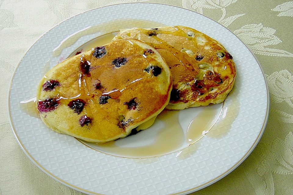 Pancakes mit Blueberries