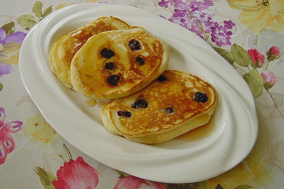 Pancakes mit Blueberries