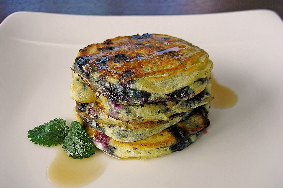 Pancakes mit Blueberries