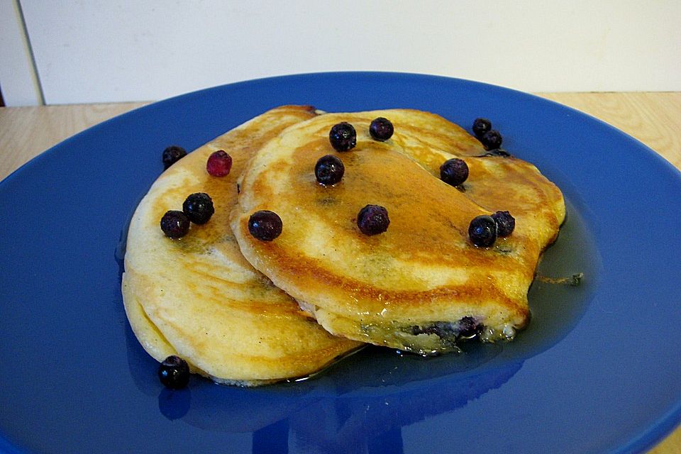 Pancakes mit Blueberries