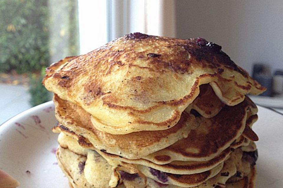 Pancakes mit Blueberries