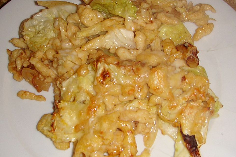 Käsespätzle mit Wirsing