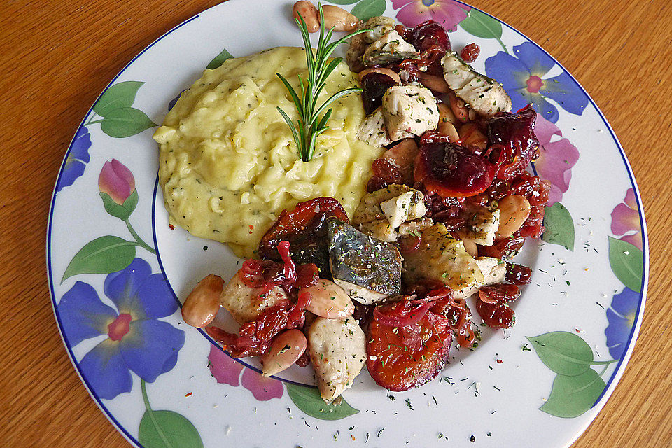 Fisch mit Pflaumen und Rosinen