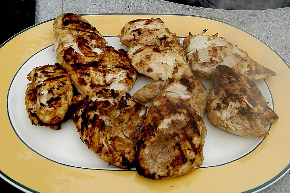 Tandoori Hühnerbrustwürfel für den Grill