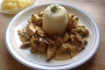 Hahnchengeschnetzeltes Mit Champignons Und Tomaten Von Kerstbert Chefkoch
