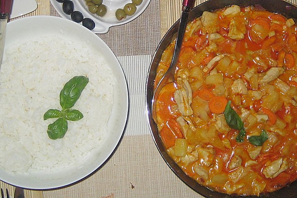 Curry - Hähnchen mit Kokosmilch