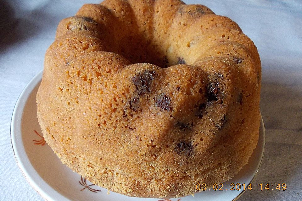 Butter - Vanille - Haselnuss - Kuchen im Glas mit Schokotröpfchen