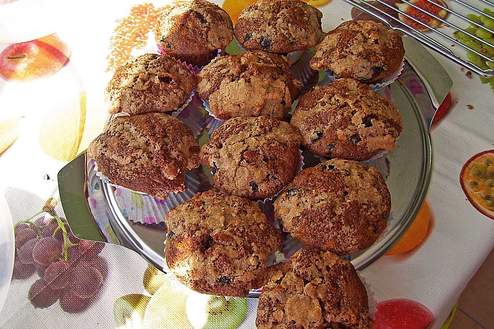 Amerikanische Blaubeermuffins mit Zimtkruste