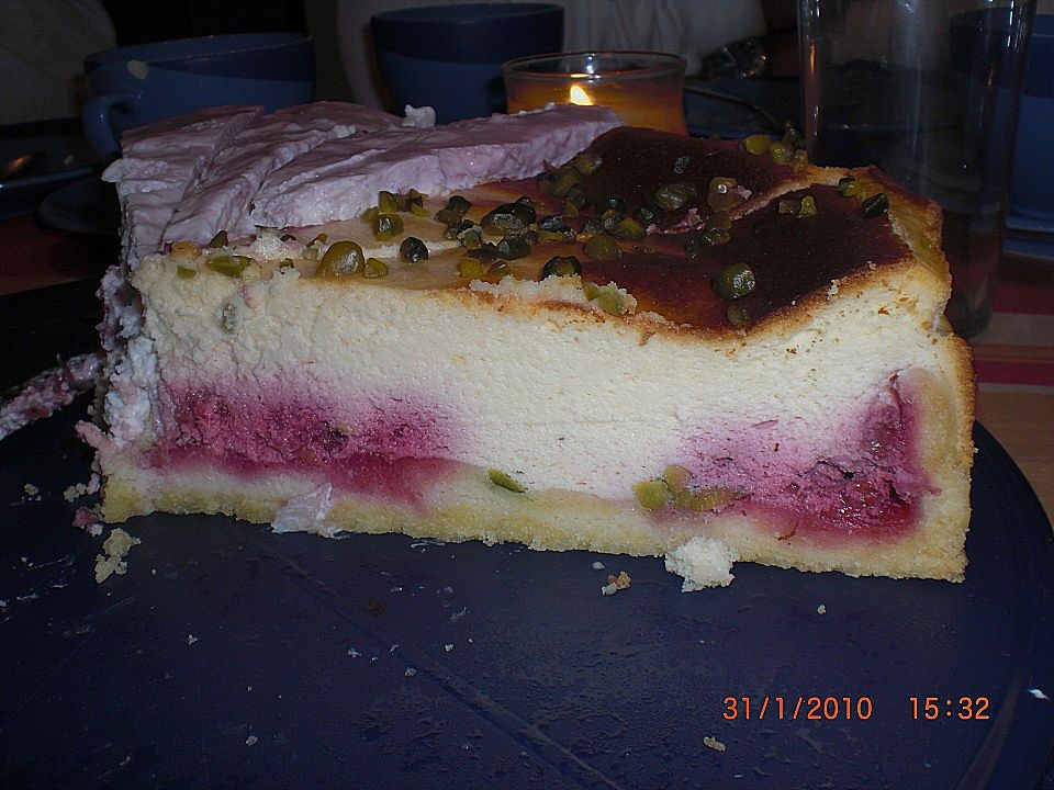 Käsetorte mit aromatischer Himbeerschicht von chili-lolli| Chefkoch