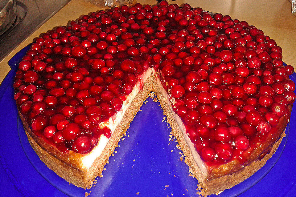 Johannisbeerkuchen mit Schmand - Pudding - Creme