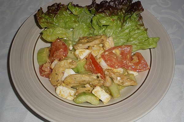 Gemischter Gemüsesalat mit Hähnchenbruststreifen von DresdnerSommer ...