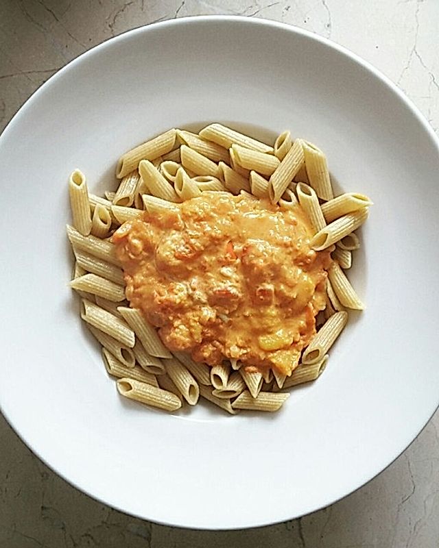 Spaghetti mit Pfirsich - Ingwer Sauce
