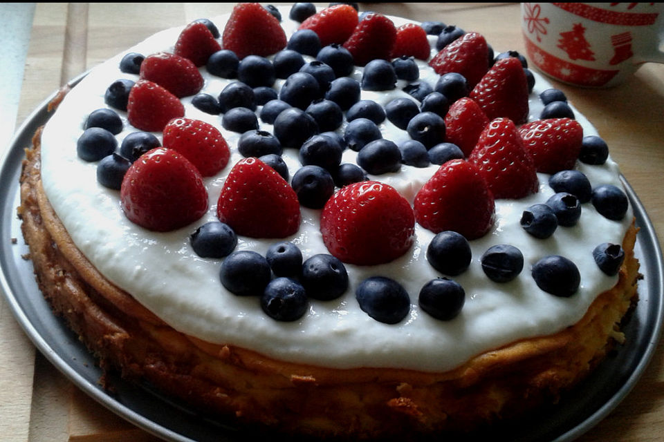 Käsekuchen mit Joghurt - Haube