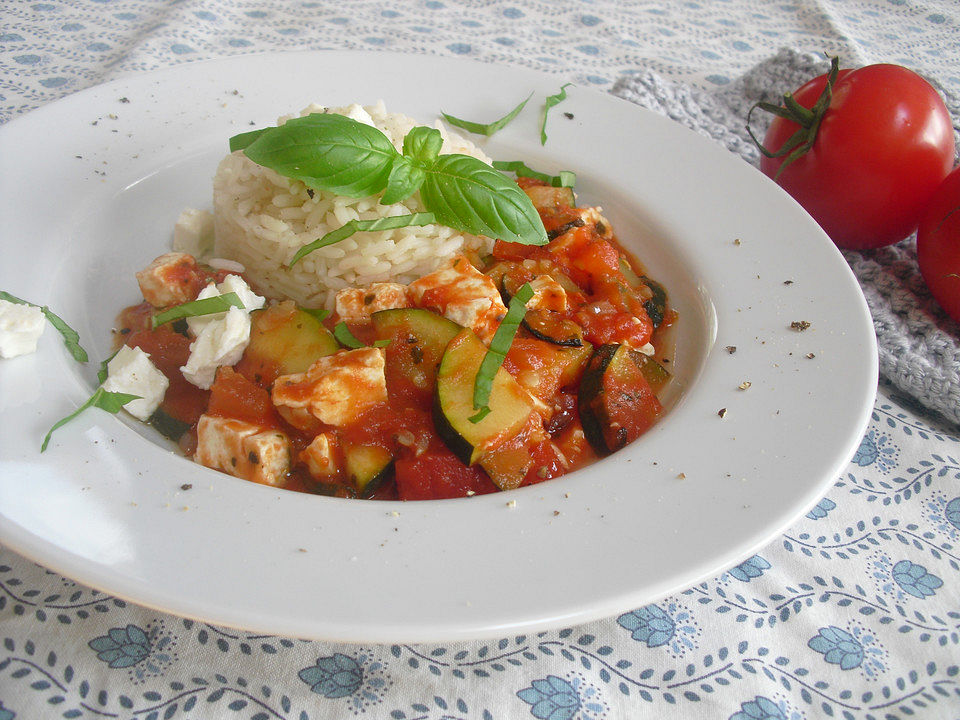 Tomaten-Zucchini-Pfanne mit Fetakäse von Starlight85| Chefkoch
