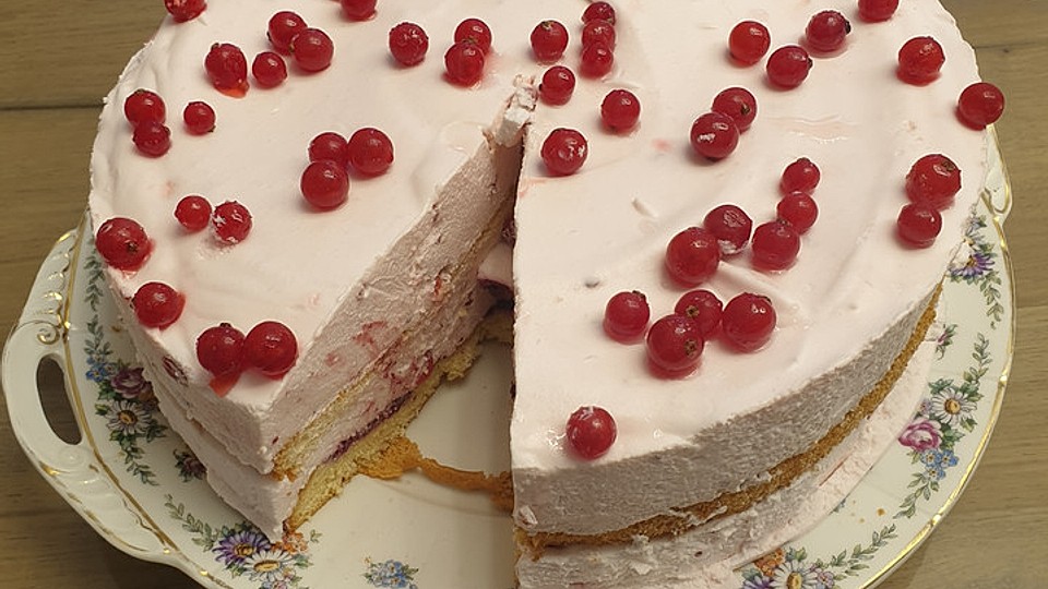 Mischung Diskurs schreiten kuchen mit johannisbeeren und sahne ...