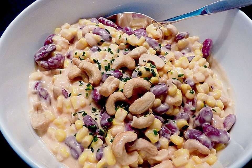 Mais - Kidneybohnen - Salat mit Cocktailsoße